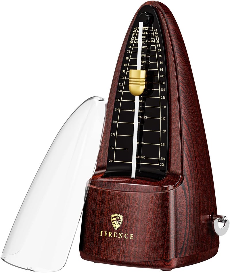 TERENCE Mechanical Metronome Metronomes for Piano Guitar Drum Violin and Other Instruments Metronomes for Beginner Adults and Kids(Brown) - Image 1